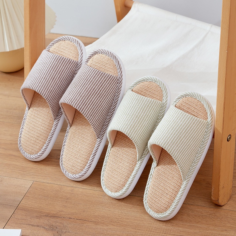 Japanese Style Linen Slippers Spring Indoor Home Home Spring And Autumn Floor Fabric Cotton And Linen Slippers Men And Women Home