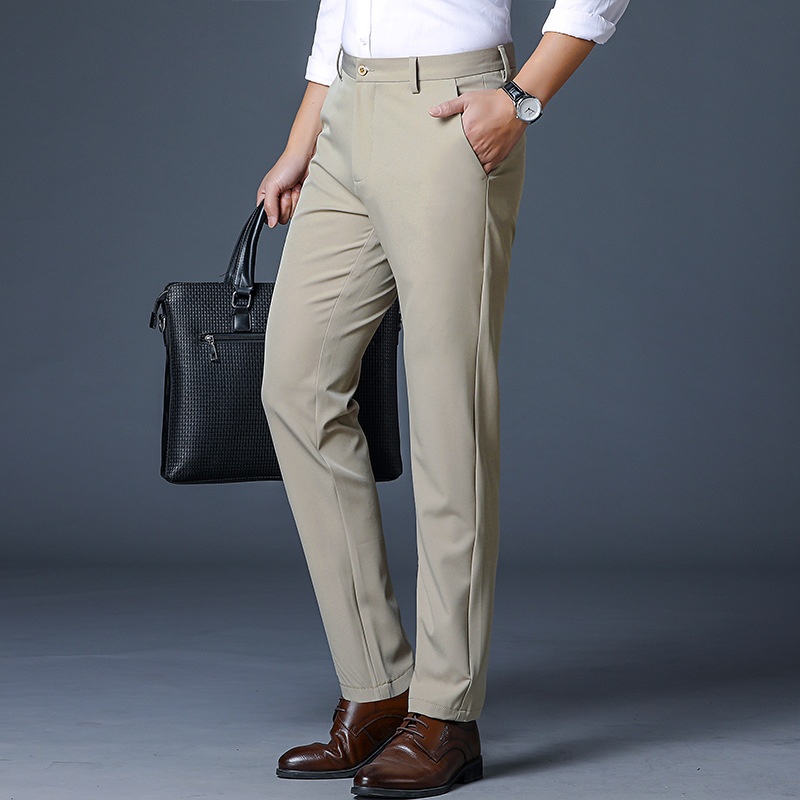 Fashion Brand Spring And Autumn Business Casual Pants Men's Four-sided Elastic Professional Formal Trousers Four Seasons Straight Long Trousers