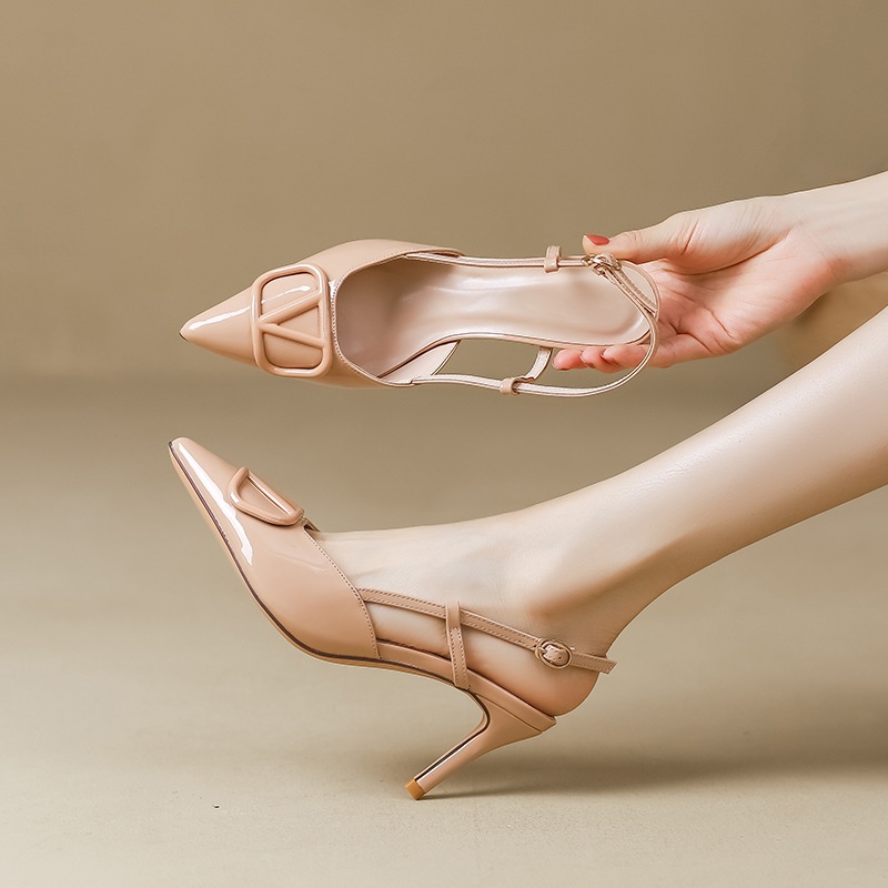 One-strap Transparent Sandals For Women Summer Nude High Heels Stiletto Fairy Style Nude Sandals