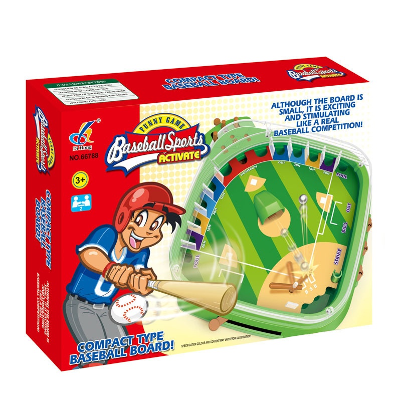Children's Educational Toy:Large Baseball Pinball Machine,Fun Tabletop Game With Bouncing And Batting Features