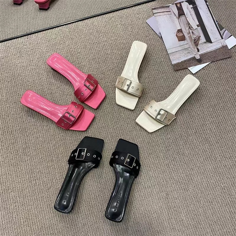 Slippers For Women Summer Outdoor Wear Internet Celebrity Simple Fashion Flat Bottom Small Fragrance Style Girly Sandals