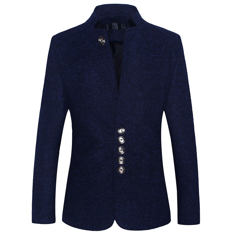 Slim Small Suit British Gentleman Stand Collar Jacket