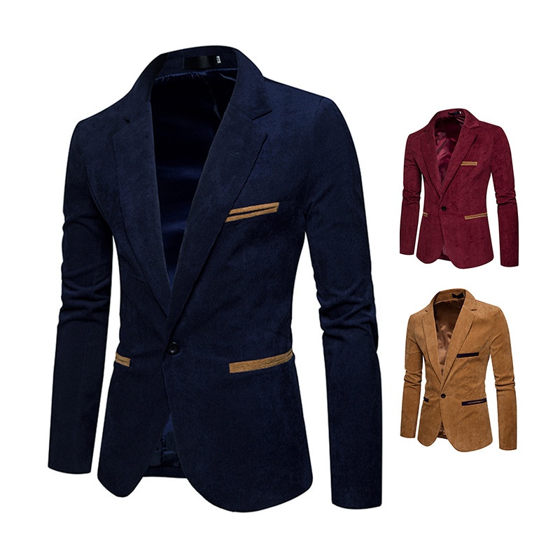 Fashion Suit Corduroy British Casual Jacket
