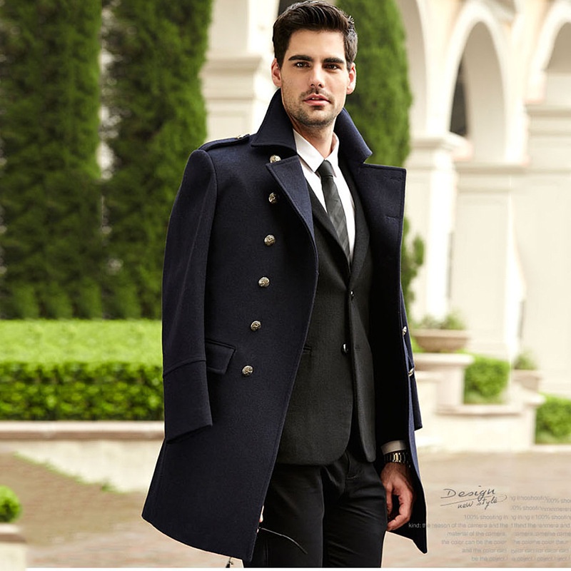 50 Wool Double-Sided Wool Coat Business Casual Mid-Long Windbreaker Fashionable British Thick Suit