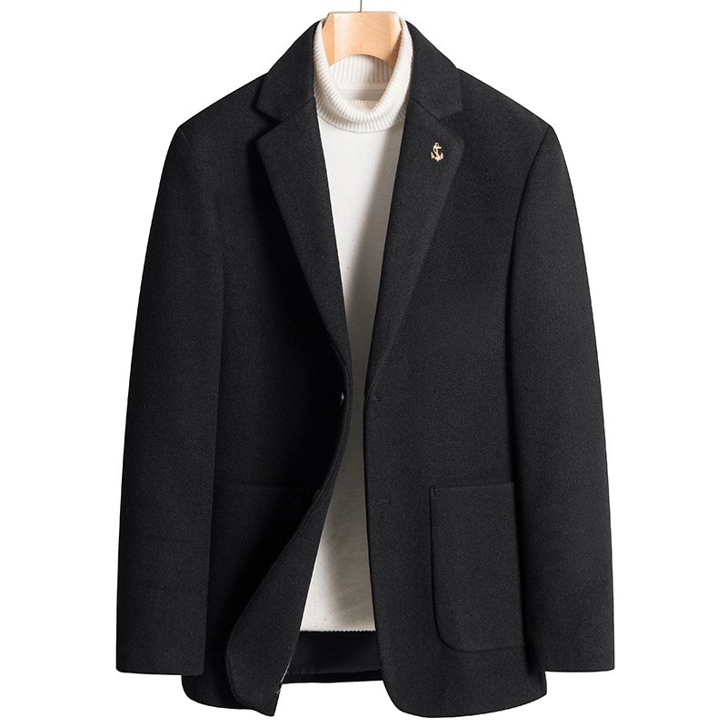 Wool Coat Suit Jacket Winter Short Cashmere Slim-fit British Style