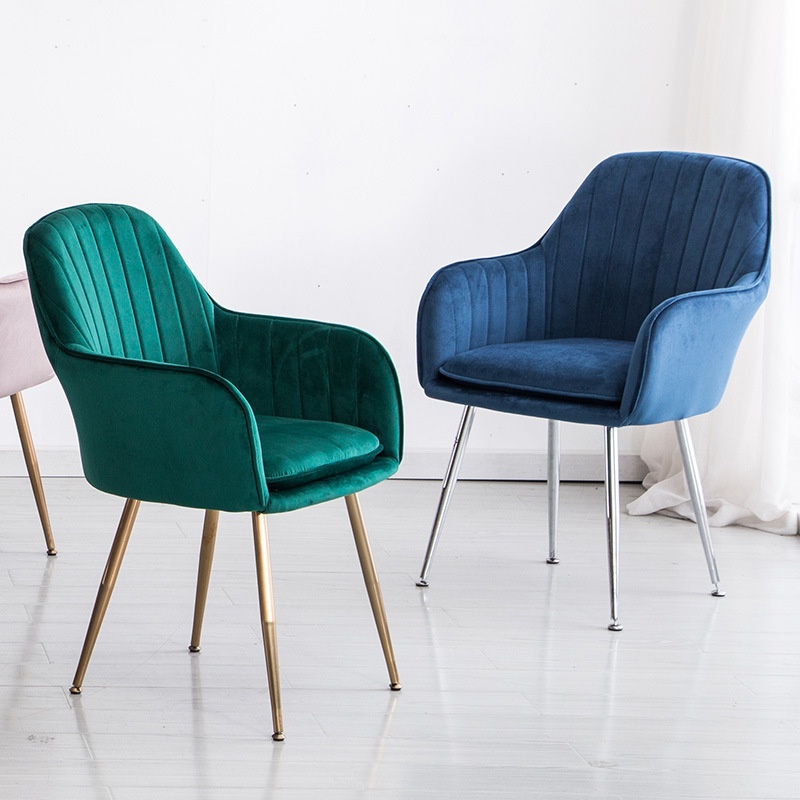 Nordic Dining Chair Modern Simple Light Luxury Internet Celebrity Chair Leisure Chair Manicure Makeup Chair Fabric Home Back Chair