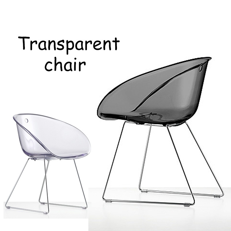 Creative Transparent Dining Chair Crystal Acrylic Armrest Dressing Table Manicure Transparent Chair