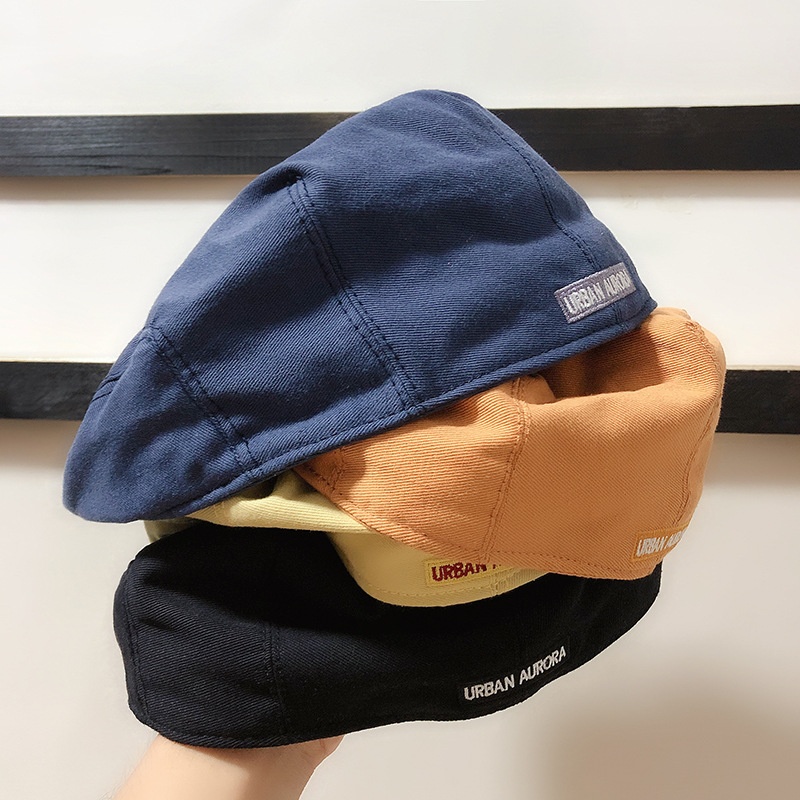 Duckbill Cap With Small English Words All-match Retro Painter Beret Cool Hat British Hat