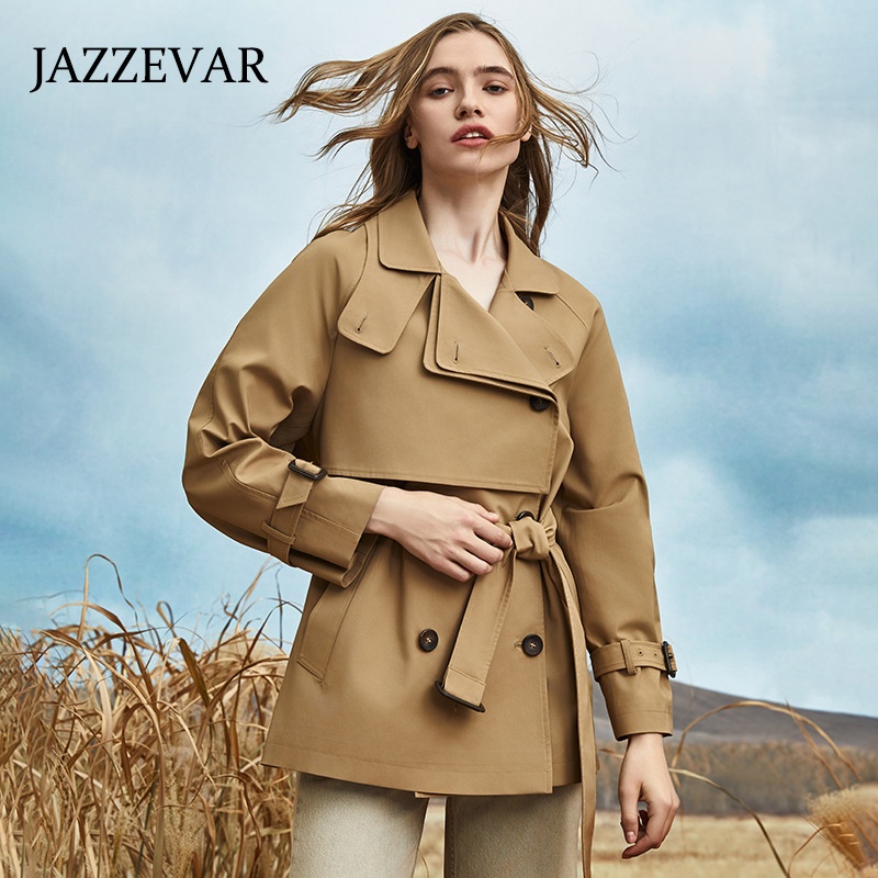 Mid-length Coat Khaki Coat British Style Small Trench Coat