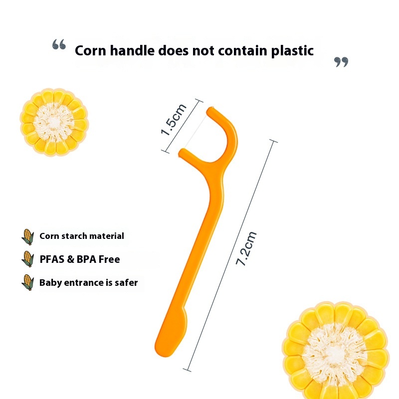 Zealand Grin Children's Corn Starch Dental Floss Sticks Dental Floss Cleaning Teeth Soft And Smooth