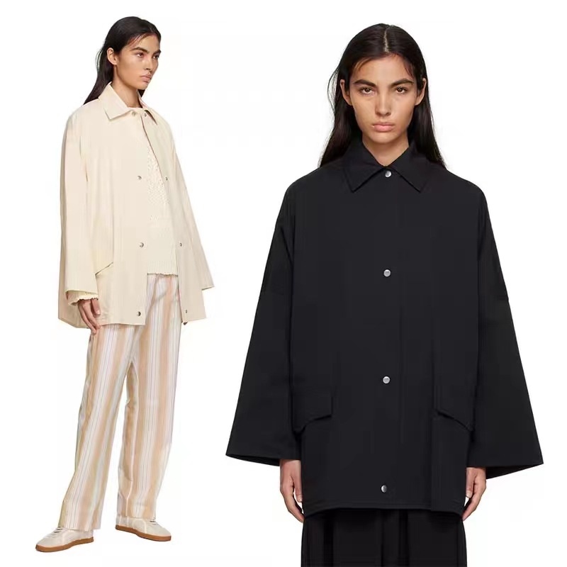 British-Style A-Line Mid-Length Cape Trench Coat