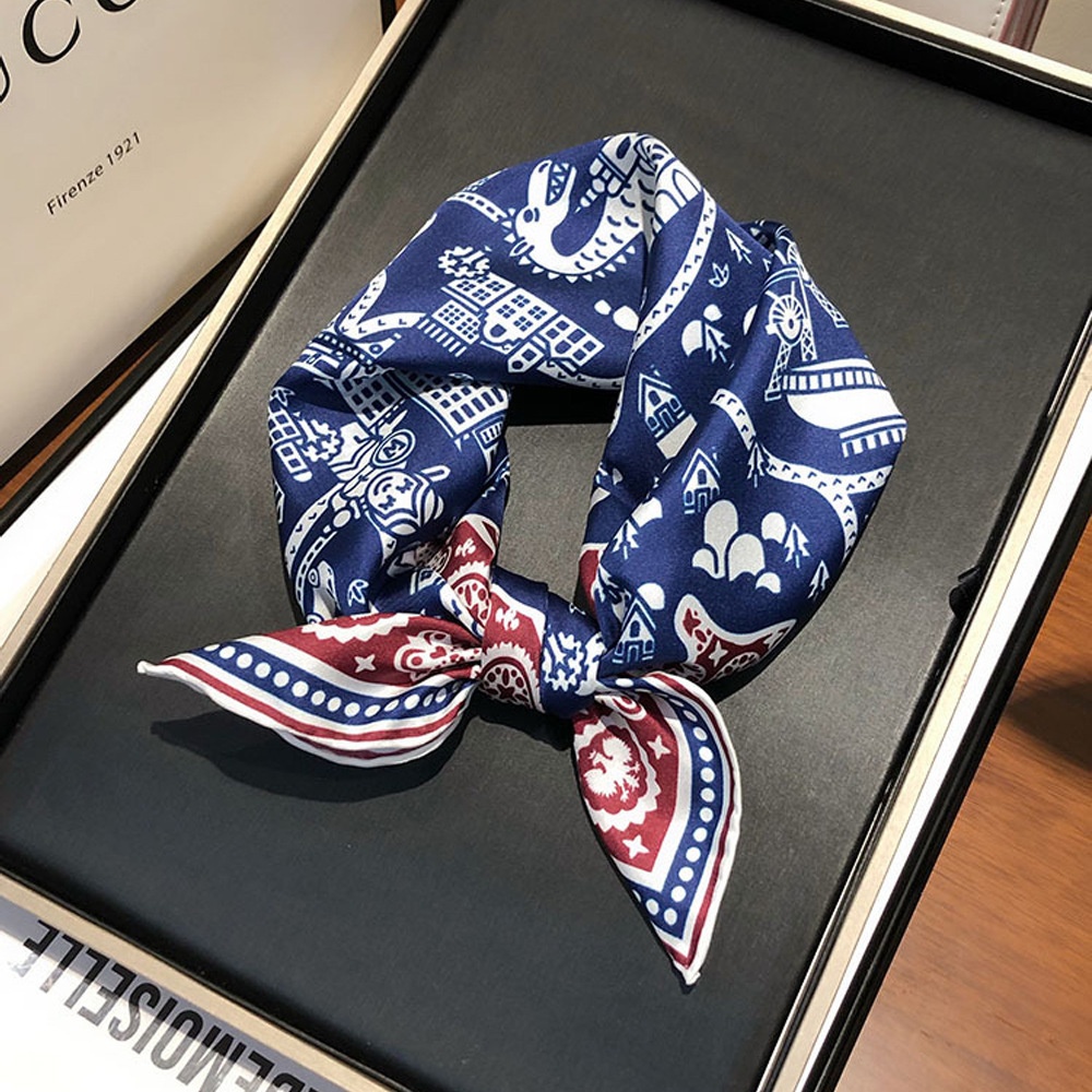 Hand-rolled Silk Modern And Versatile British Style Square Scarf And High-end Silk Scarf