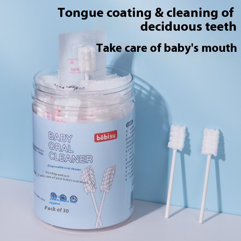 Baby Oral Cleanerborn Baby Teeth Soft Hair Toothbrush Baby Cleaning Tongue Coating Gauze Cotton Swab Children Cotton Swab