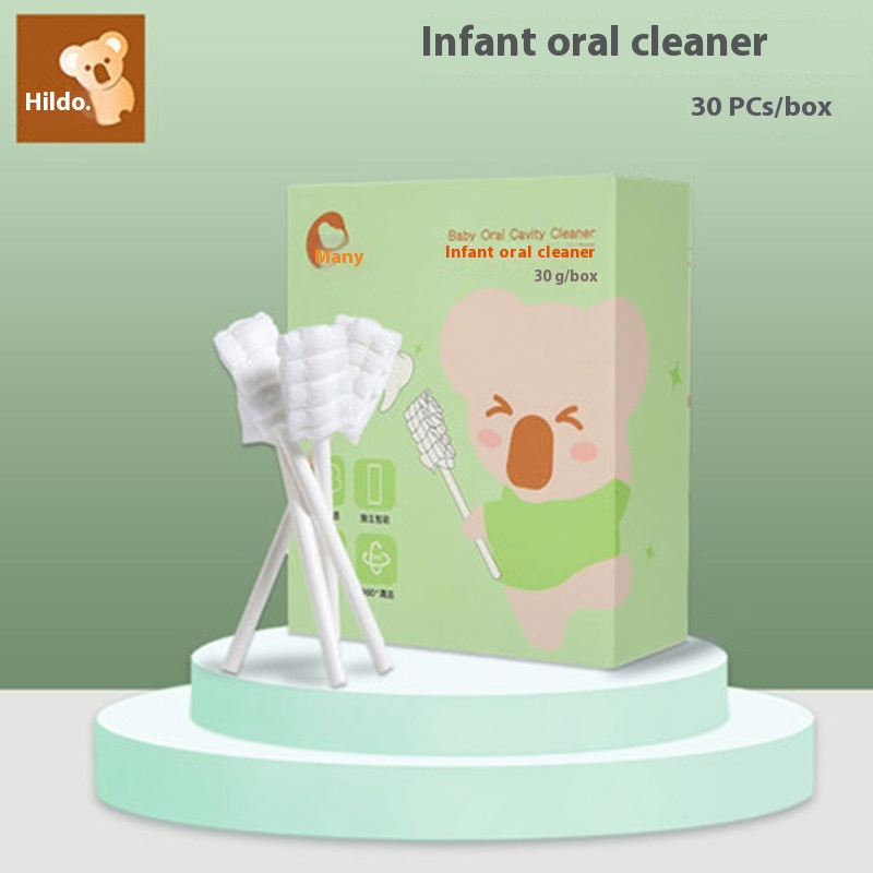 Baby Oral Cleanerborn Baby Teeth Soft Brush Baby Cleaning Tongue Coating Cotton Swab