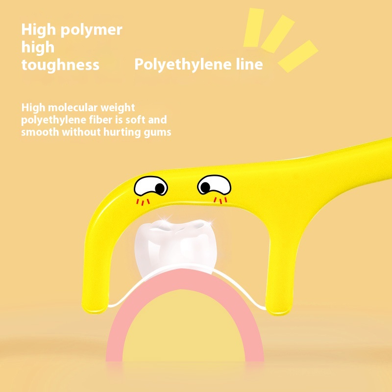 Deer Mother Little Tiger Tooth Floss Children's Tooth Floss Plastic Toothpick Line Thin Baby Dental Floss Stick