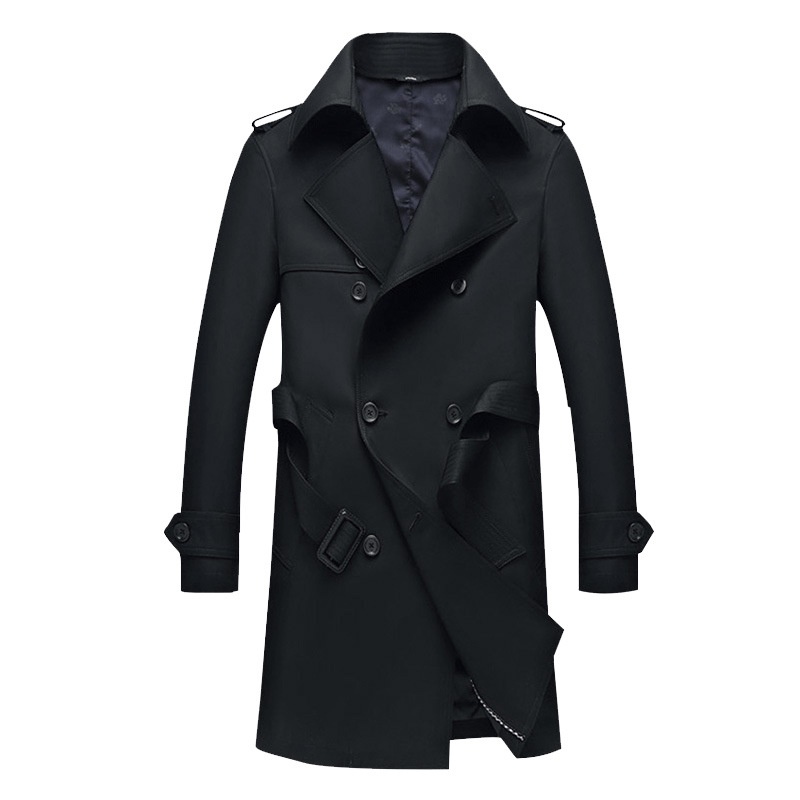 Mid-Length Trench Coat:Lapel Design,Business Casual Versatile Jacket