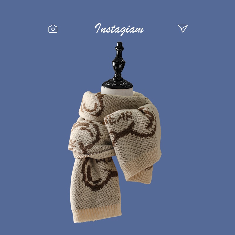 Autumn And Winter Warm And Fashionable Bear Scarf