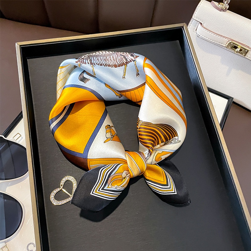 Horse Silk Scarf100%Mulberry Silk Scarf Scarf Spring And Autumn Square Scarf Silk Print All-match