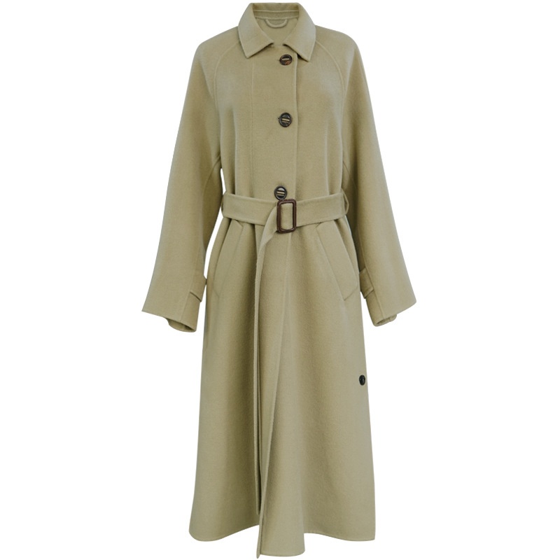 Designer Women's Coat:Handmade Double-Sided Wool Overcoat