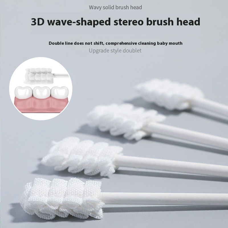 Baby Oral Cleanerborn Children Milk Toothbrush Baby Tongue Coating Milk Sta Cleaning Gauze Cotton Swab Soft Bristle Toothbrush