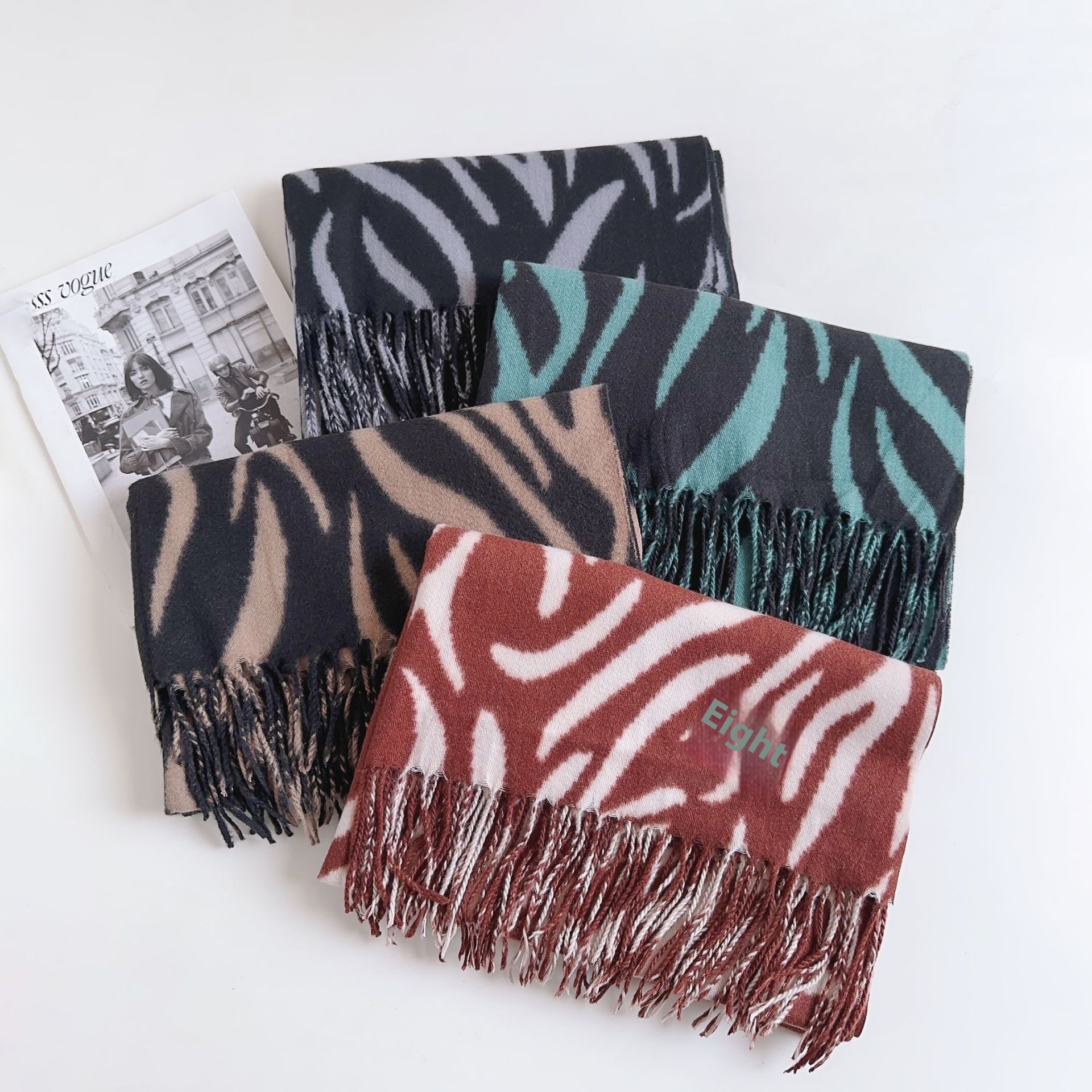 Autumn And Winter Atmosphere Warm Striped Multifunctional Scarf