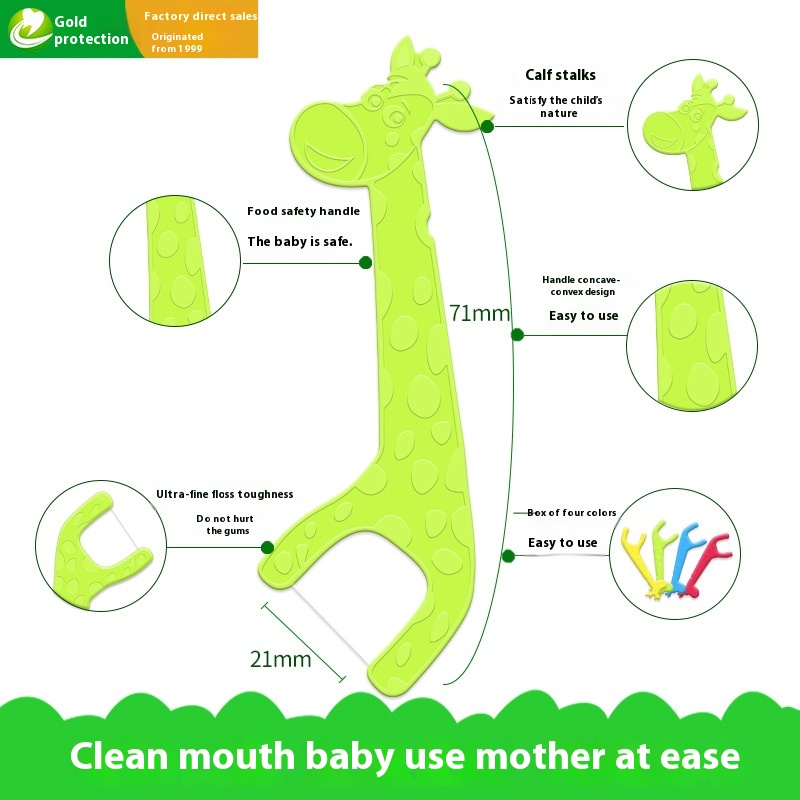 Children's Dental Floss40 Boxes Cartoon Dental Floss Stick High Tensile Strength Ultra-fine Baby Toothpick