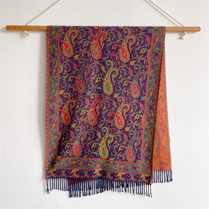 Warm Cashmere Scarf Ethnic Style Printed Travel Outerwear Shawl