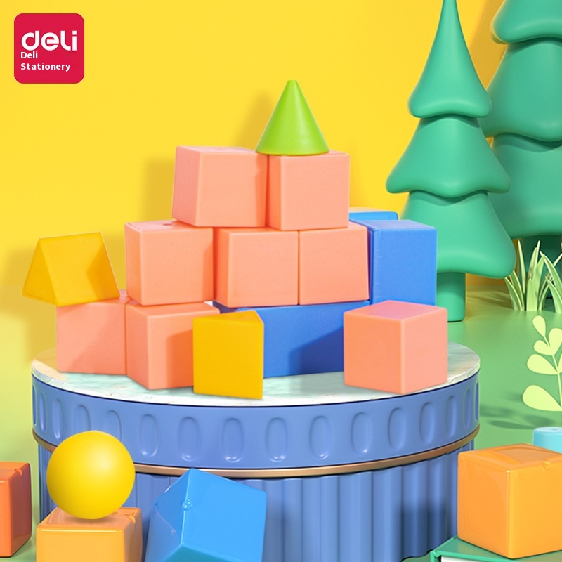 Deli Primary School First Grade Mathematics Geometry Teaching Aids Set Rectangular Cube Teaching Building Blocks Toys