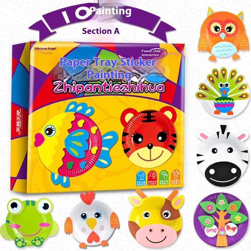 Children's Educational Toys DIYMaking Paper Plate Stickers Painting Creative Color Stickers Stickers Kindergarten Handmade Toys