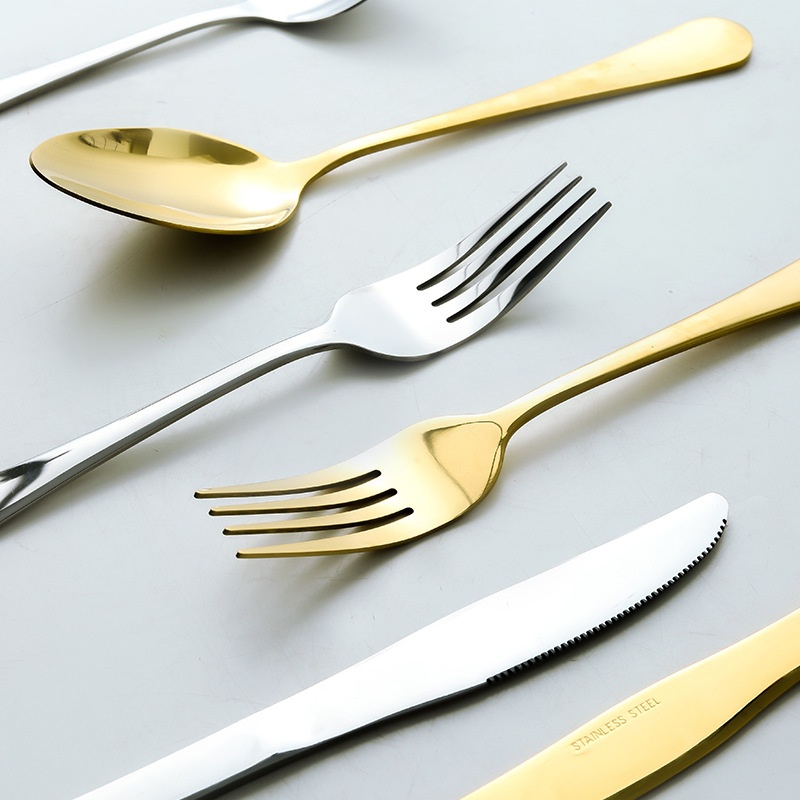 Knife,Fork And Spoon Three-piece Set Stainless Steel Tableware Hotel Restaurant Steak Special Household Thickened Western-style Spoon Fork