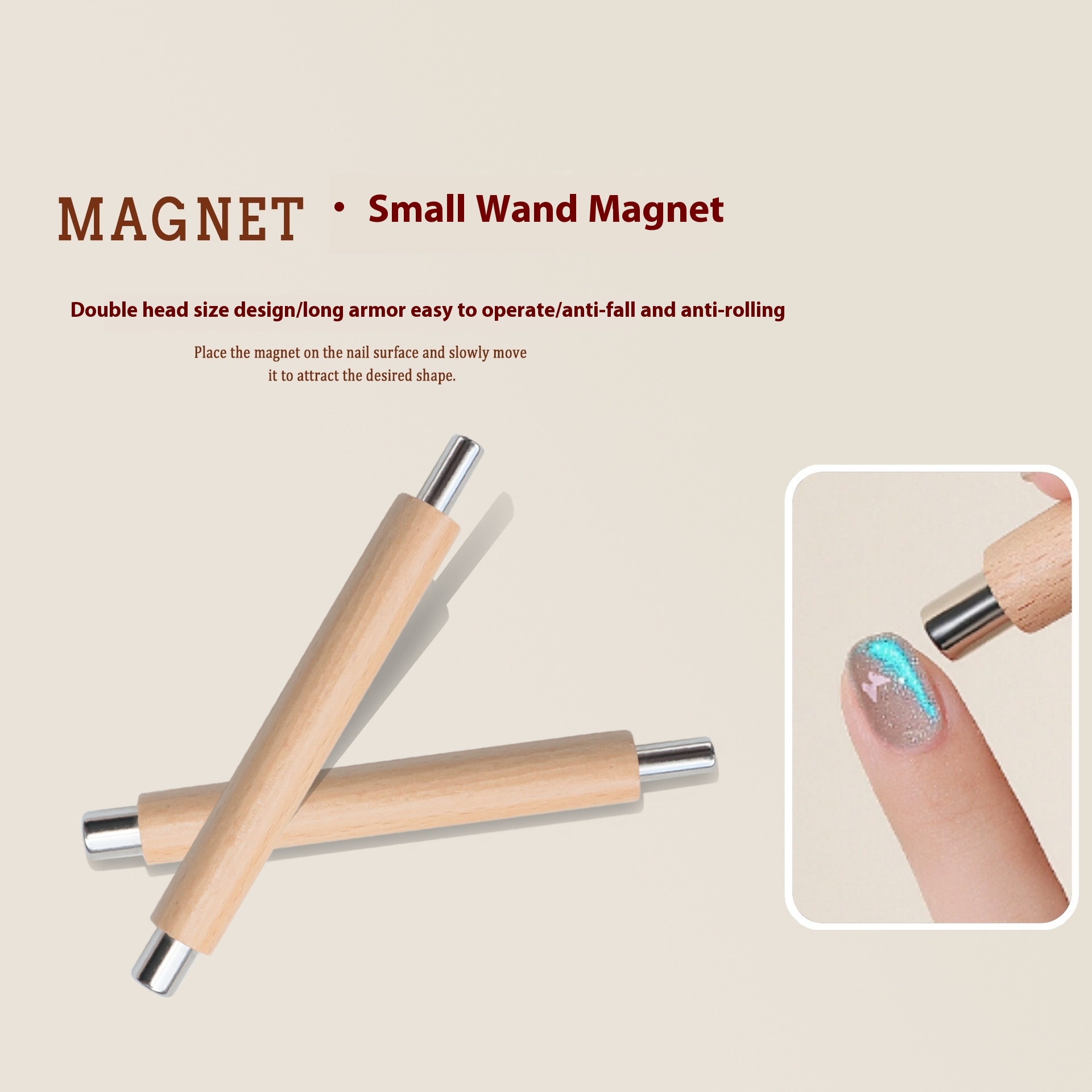 Nail Magnet Cat's Eye Magnet Cat's Eye Nail Polish Small Wand Magnet French Glass Beads Magnet Nail Art Special