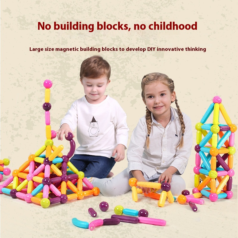 Children's Magnetic Stick Educational Toy Building Blocks Assembly Plug-in Magnet Magnetic Suction Baby Early Education Boys And Girls