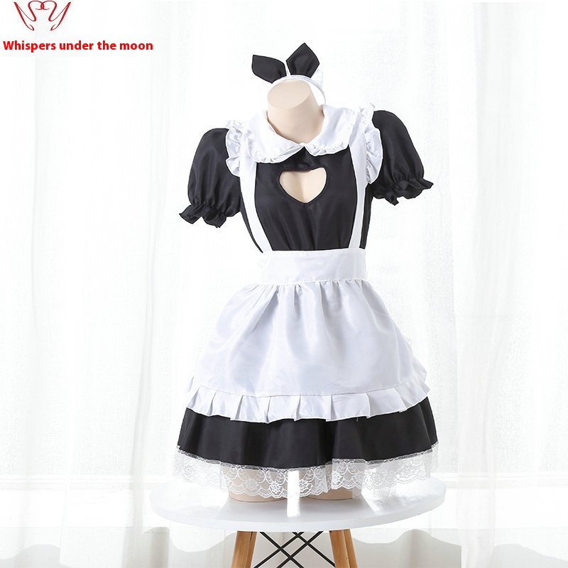 Moon Whisper Cosplay Soft Girl Lolita Uniform Maid Costume Role Play Sweet Lace Maid Suit