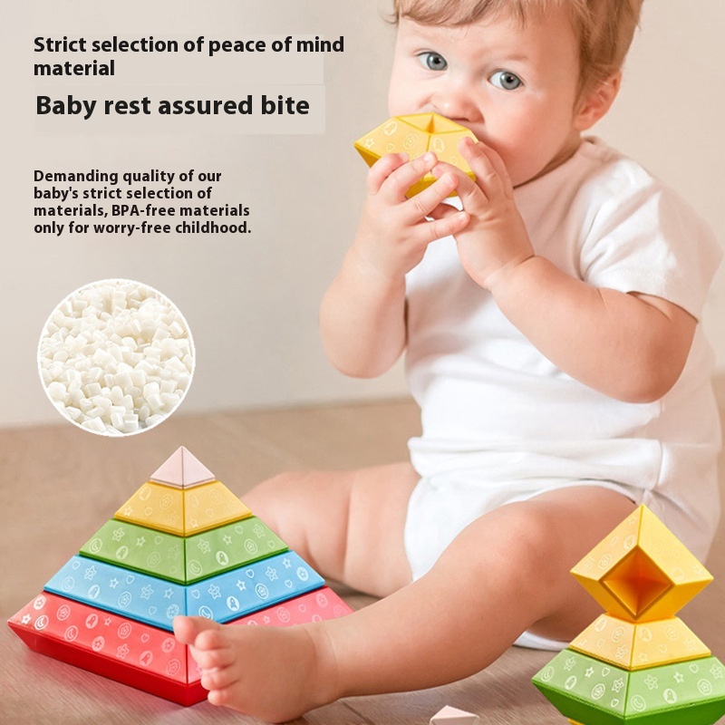 Variety Of Wisdom Pyramid Building Blocks Children's Toys Educational Multifunctional Luban Tower Intelligence Rubik's Cube Assembly Card