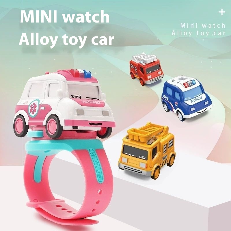 Fun Children's Electronic Watch Mini Alloy Pull-back Induction Car Racing Sound And Light
