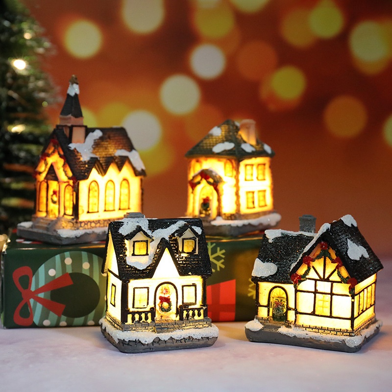 Christmas Decoration:Resin Mini House Ornament
