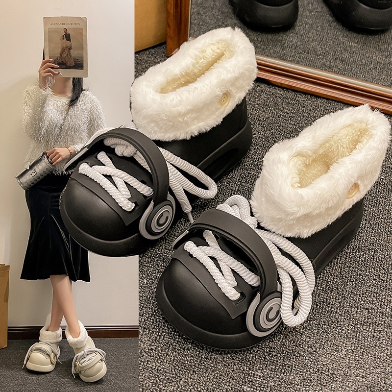 Thick-soled Snow Boots For Women Autumn And Winter Velvet Thickened Cotton Boots Waterproof,Non-slip And Warm Northeast Short-tube Cotton Shoes