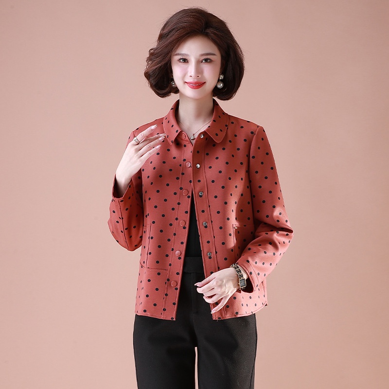 Mother's Spring And Autumn Short Jacket Thin Middle-aged Women Autumn Style40-50 Middle-aged Autumn Stylish Tops