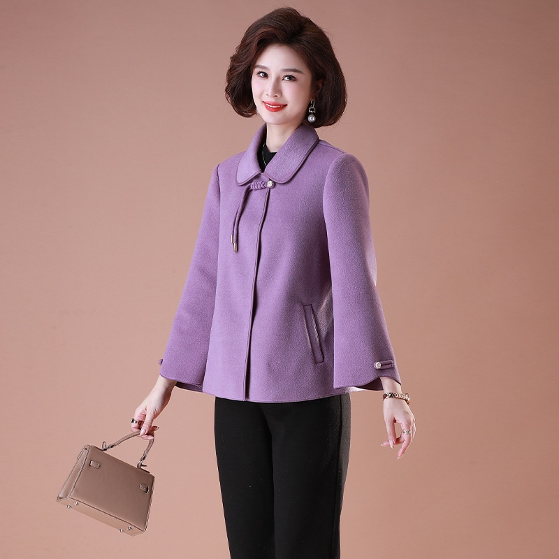 Autumn And Winter Mother's Clothes,Improved Hanfu,Elegant Chinese Style Mother's Coat,Middle-aged And Elderly Women's Woolen Coat