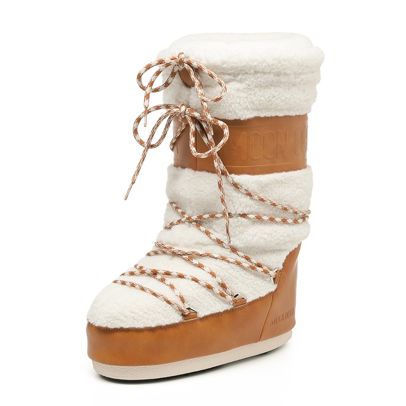 Fashion Snow Boots Thick Warm Sleeve Cotton Boots Non-slip Wear-resistant Strap Bread Boots