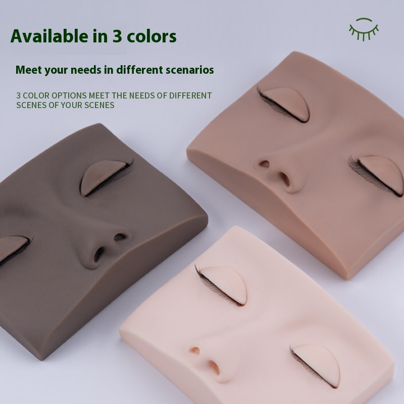 Eyelash Grafting Practice Head Model Detachable Practice Head Model Silicone With Eyelashes To Replace Eyelashes Eye Head Model