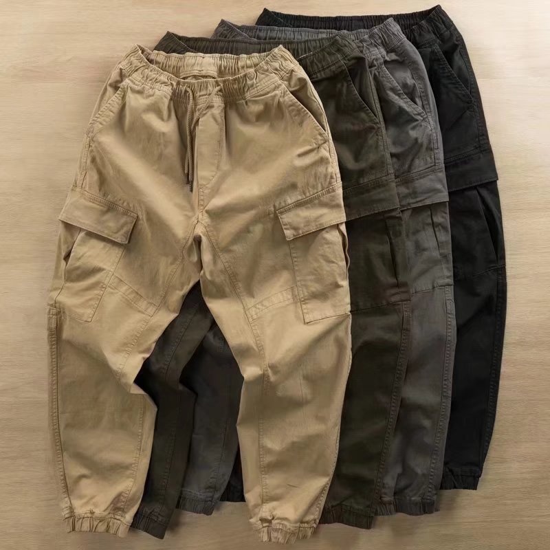Wear-resistant And Dirt-resistant Work Pants For Construction Workers At Work,Loose-fitting Labor Protection,Cuffed Overalls For Men In Spring And Summer