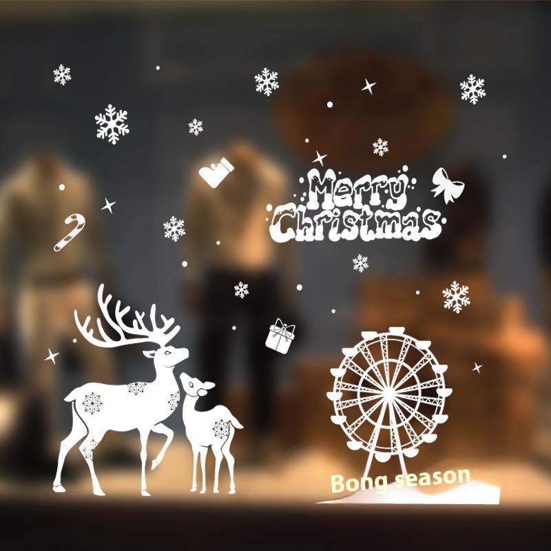 Christmas Decorations:Snowflake Window Clings,Glue-Free Electrostatic Stickers