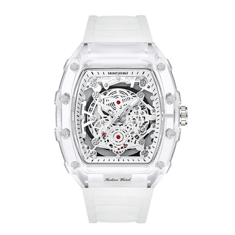 Barrel-shaped Quartz Watch Fashion Transparent Waterproof Watch