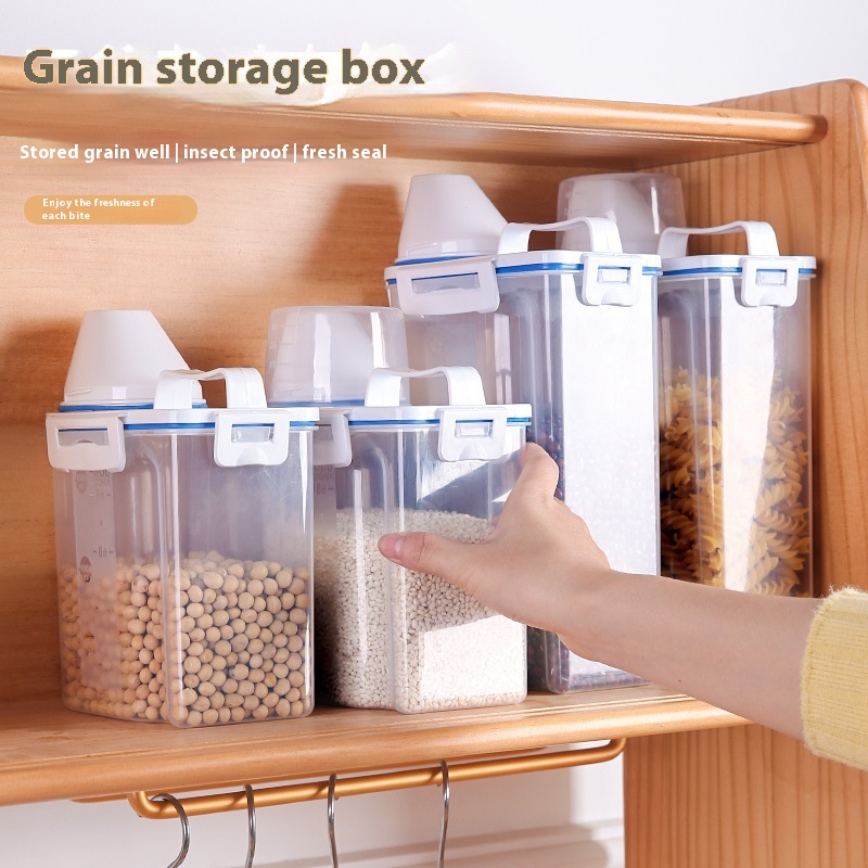 Sealed Jars,Gra,Kitchen Storage Jars,Rice Buckets,ect-proof And Moisture-proof Plastic Jars,Dry Goods And Tea Storage Jars