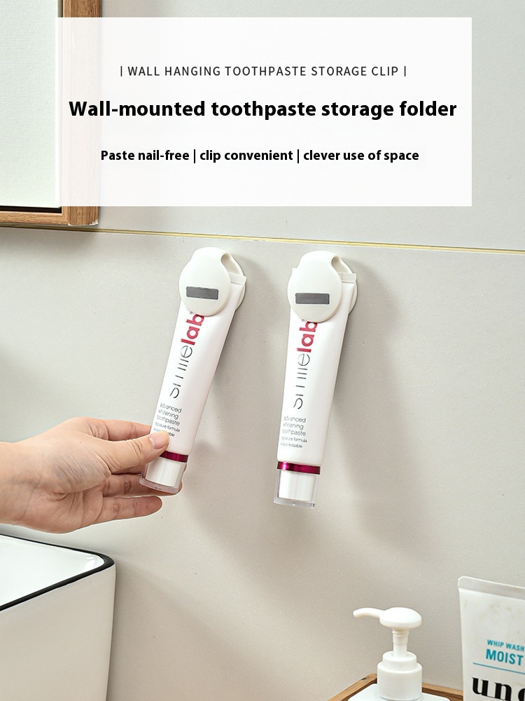 Japanese Toothpaste Rack Wall-mounted Storage Clip Rack Squeeze Toothpaste Toothpaste Squeezer Toothbrush Cleanser