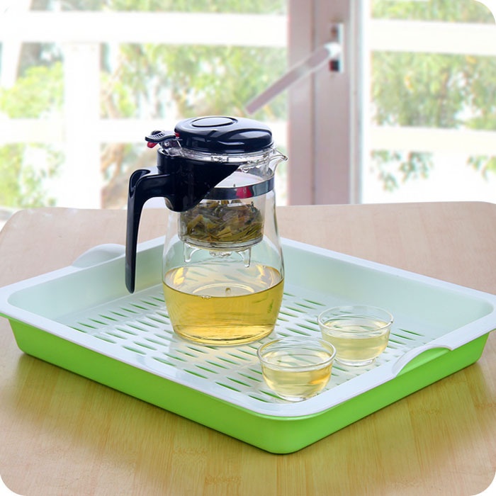 Water Cup Tray Rectangular Plastic Water Tea Tray Creative Home Living Room Fruit Tray Double Layer Wash Cup Drain Tray