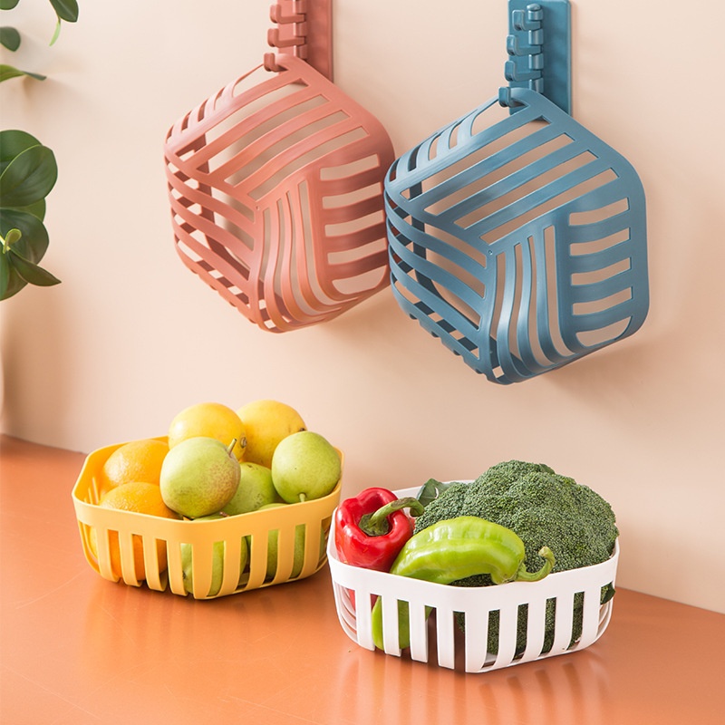 Thickened Plastic Hexagonal Round Kitchen Washing Basket Storage Frame Drain Basket Hollow Washing Fruit And Vegetable Basket