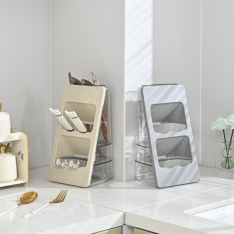 Chopstick Tube Kitchen Chopsticks Spoon Tableware Storage Bucket Household Kitchen Utensils Drain Rack Storage Box