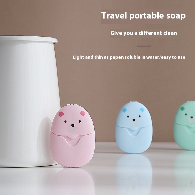 T2070 Portable Mini Soap Flakes Student Box Small Hand Washing Flakes Soap Paper Travel Disposable Soap Flakes